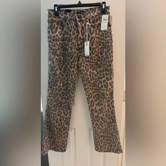 Good American Kick Flare Leopard Jeans-Size 8-NWT - Picture 3 of 13